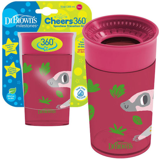 Dr. Brown's Baby Cup Cheers 360° made of Plastic Fuchsia 300ml for 9m+m+