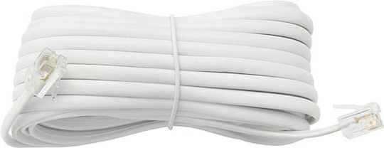 Flat Telephone Cable RJ11 6P4C 20m White (TEL0033F-20)