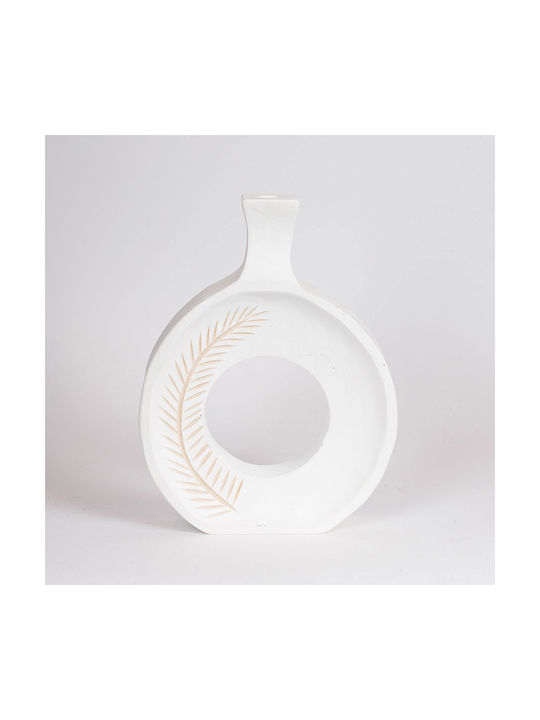 Decorative Vase Natural White 25x6x32cm