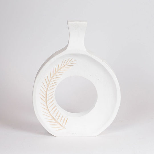 Decorative Vase Natural White 25x6x32cm