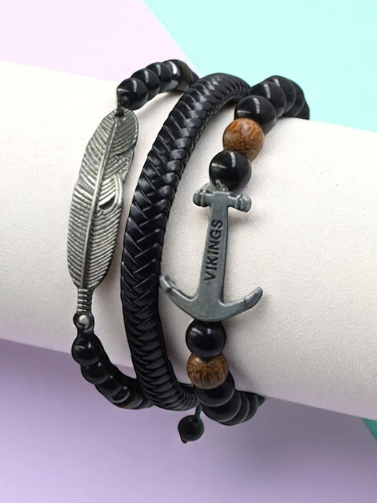 Set Men's Bracelets with Cord