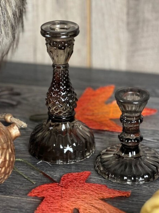 Kerzenhalter Glas 8,5×10cm Schwarzes