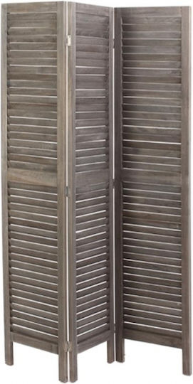 Atmosphera Decorative Room Divider Wooden with 3 Panels Grey 122x170cm