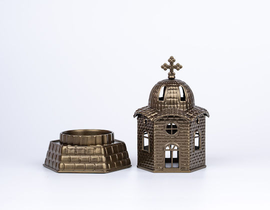 Vigil Oil Lamp Small Metallic Church 5 Different Shades Dimension 17 X 10 Cm