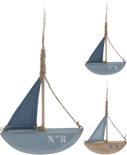 Dekoratives Hölzernes Schiffchen Blau 26cm