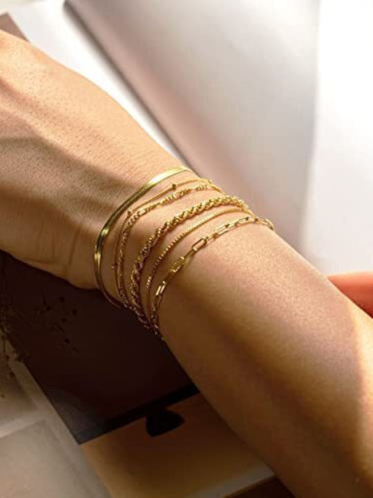 Enotia Women's Bracelet Set Chain Gold Plated 16.5cm