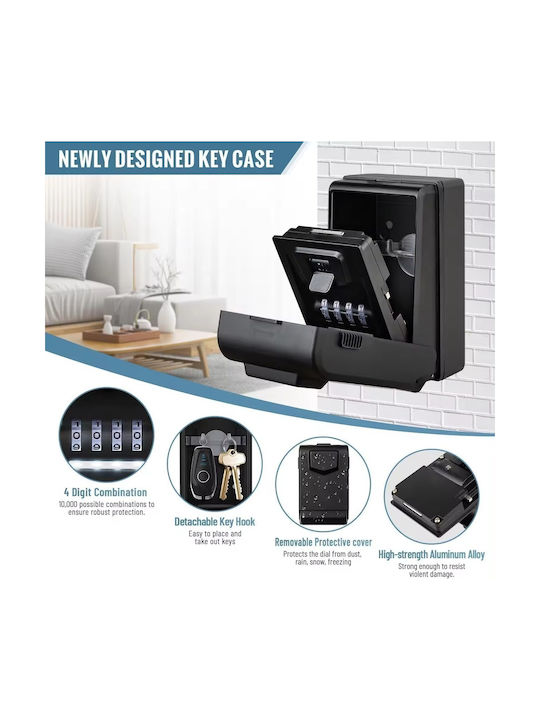Combination Key Holder Metallic with Lock Keyboard 8x13.5x13.5cm