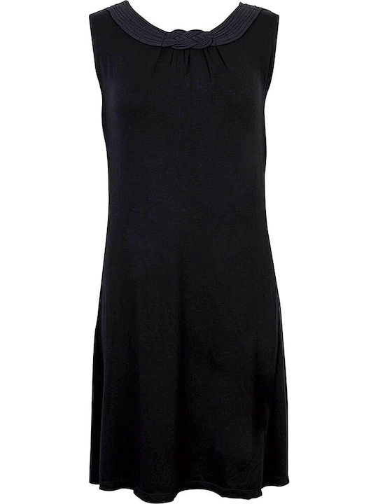 Luna 83059 Damen Mini Kleid Strand Schwarz