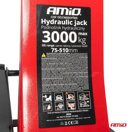 AMiO Hydraulic Bottle Jack for Weight Capacity up to 3 Tons