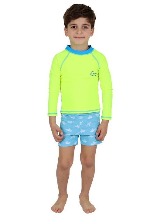 Waves Kids Swimwear Set Yellow