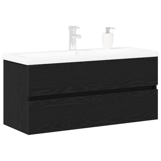 vidaXL Blat cu Lavoar Black Oak