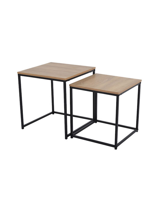 Quadratisches Zigon Metall Schwarz 2Stück M45xB45xH45cm