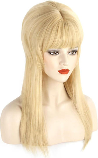 Fvcent Perucă Vintage Retro Stil Dreaptă Blondă Cu Breton Circumferință 50 Cm