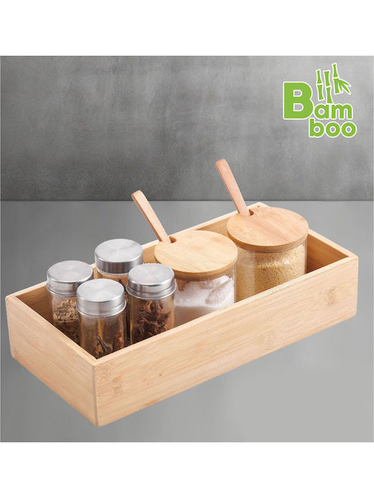 Ankor Καλάθι Αποθήκευσης Bamboo με Καπάκι 15x30.5x6.8cm