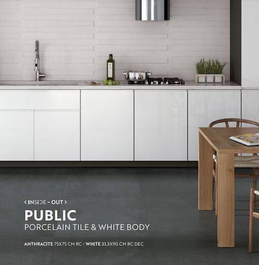 Piesă Ceramică Public Antracit Antracit 60x60 Porțelan Granit Piesă Ceramică Vitacer Rettificato