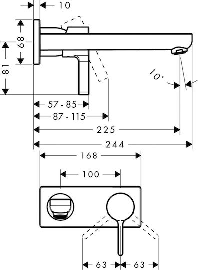 Hansgrohe Metris S Robinet Încorporat Lavabo Cromat