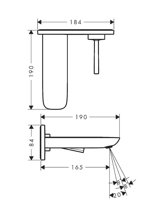 Hansgrohe Puravita Μπαταρία Εντοιχισμού Νιπτηρος Χρωμέ