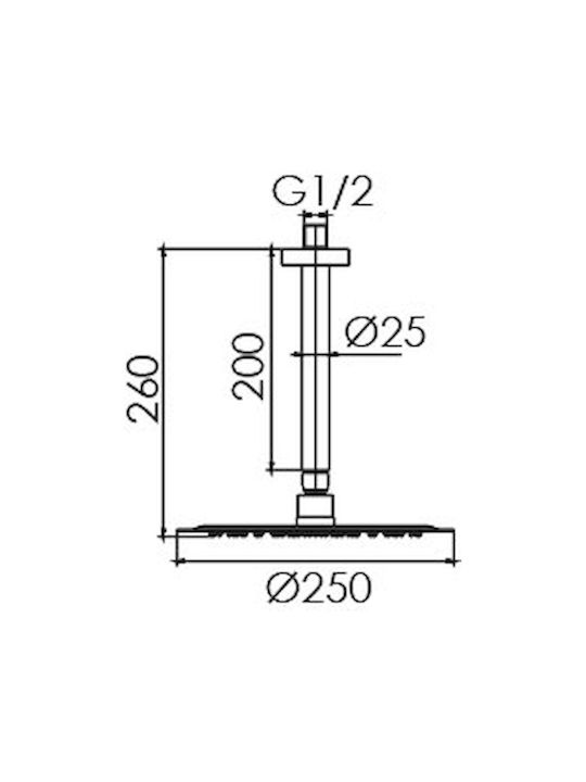 Excel Viento Built-In Set 2 Exits Mixer Telephone & Ceiling Shower Head