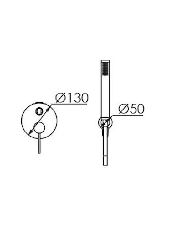 Excel Minimal Built-In Set Rose Gold 2 Exits Mixer Hand Shower & Ceiling Shower Head