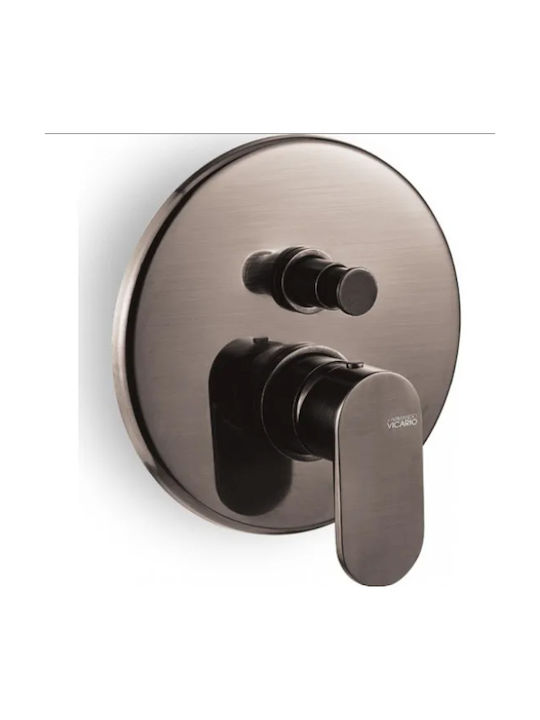 Built-in Set Mixer Overhead Shower Head Hand Shower Armando Vicario Slim 2 Exits Black Brushed