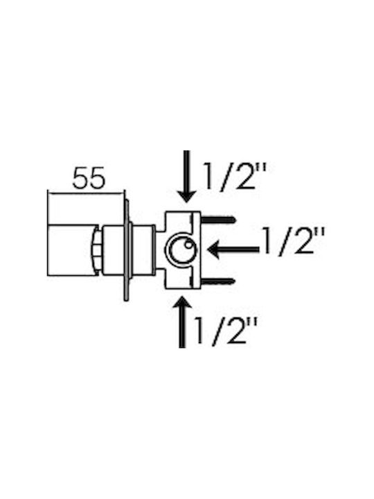 Excel Romina Built-In Set for Bathroom Sink Mixer 2 Exits