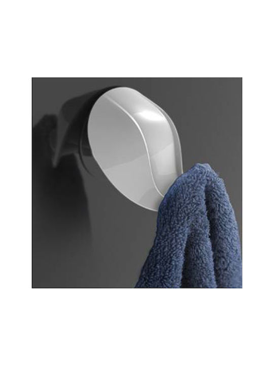 Bathroom Hook Hanger Set of 2 Pieces 7.1x9.1x7.3cm Plastic Wall-Mounted Screws Transparent Bama Italy
