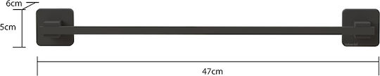 Tekno-tel Bathroom Towel Rail Hanger 47x6x5cm Aluminum Wall-Mounted Screws Matte Black