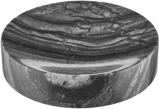 Marble Badezimmerboxen und -körbe Seifenschale Marmor Muster Schwarz Marmor O 11 Cm Höhe 2,6 Cm