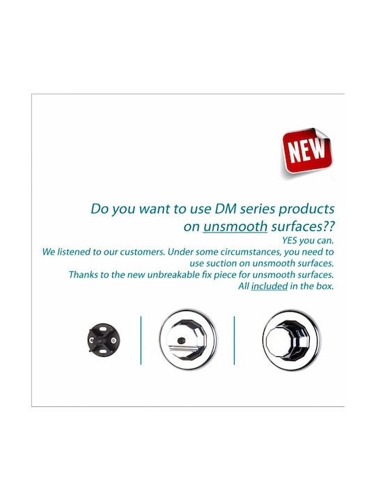 Tekno-tel Wall Toothbrush Holder 8x11x17cm 12kg Capacity Chrome-Plated Steel Plastic Holder Extra Strong Suction Cup
