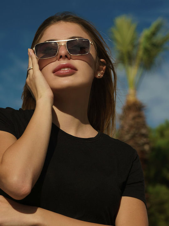 Style Unisex Γυαλιά Ηλίου με Καφέ Σκελετό και Καφέ Φακό K39086G