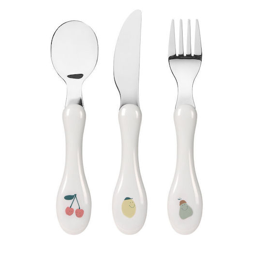 Laessig Baby Cutlery Set made of Plastic White 3pcs