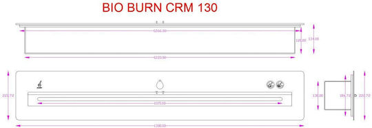 Καυστήρας Βιοαιθανόλης Κεραμικός Bio Burn Crm 130 Black Ecohot