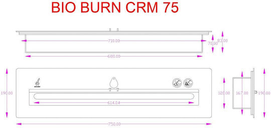 Bioethanol Ceramic Burner Bio Burn Crm 75 Inox Ecohot