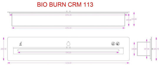 Καυστήρας Βιοαιθανόλης Κεραμικός Bio Burn Crm 113 Black Ecohot