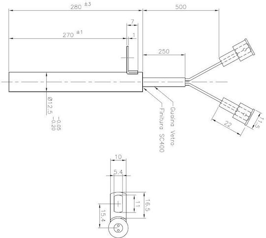 Αντισταση Αναφλεξης Ητ Ø12,5 280mm Utxs020198