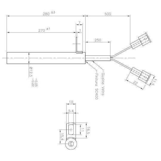 Heizelemente für Pelletofen Edilkamin Länge 280mm 470w