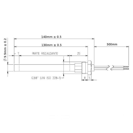 Атнистатa за пелетна печка Adler Amg Burnit Calecosol Ecoteck Emaflam Kalideal Kalor Piazzetta Qlima Ravelli Xiang Дължина 140 мм 270w