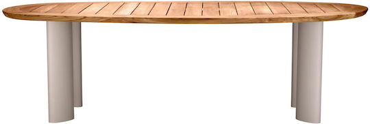 Freistehender Garten- und Terrassentisch Eichholtz aus Teakholz mit den Maßen 258x110x76cm