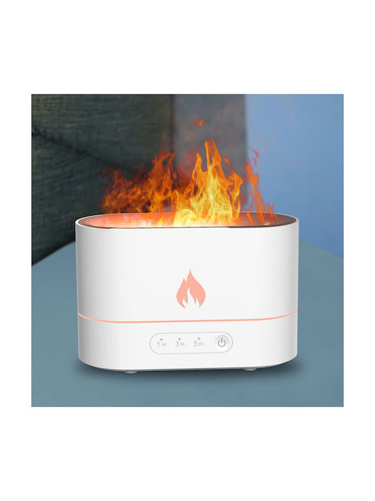 Συσκευή Αρωματοθεραπείας Φωτιά Flame Aroma Diffuser Humidifier Λευκό Συσκευή Αρωματοθεραπείας Φωτιά Flame Aroma Diffuser Humidifier Λευκό