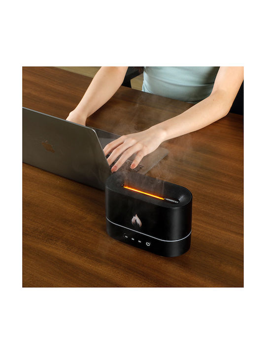 Система за Ароматерапия Флам Flame Aroma Diffuser Овлажнител Черен