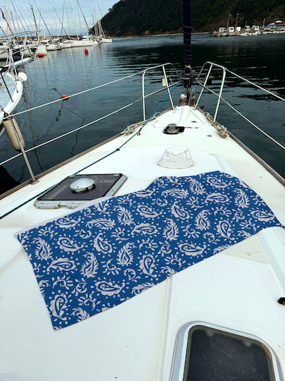 Miami Beach Strandtuch Unisex 70x150 Dunkelblau Blattmuster