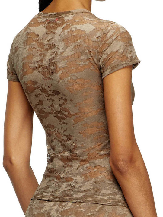 Women's Blouse Short Sleeve Beige