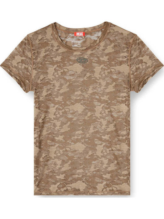 Women's Blouse Short Sleeve Beige