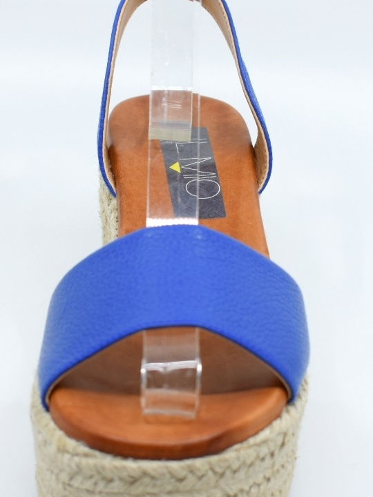 Women's Leather Platform Shoes Blue