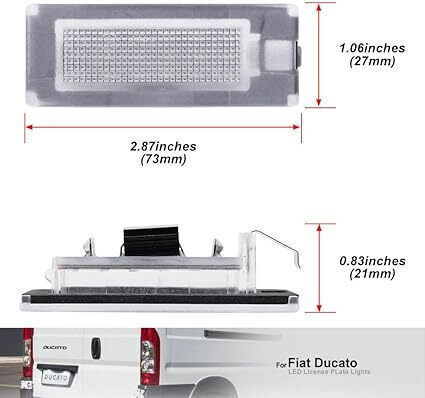Светлини за регистрационната табела LED за Citroen Jumper Fiat Ducato Peugeot Boxer 2006-2019 2бр