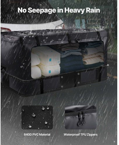 Αδιάβροχη Τσάντα Μεταφοράς Φορτίου Vevor Hitch 59,84 X 24,02 X 30,63 Ίντσες 25 Κυβικά Πόδια