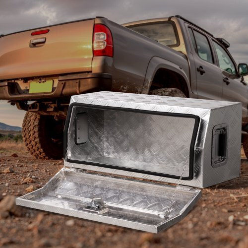 Vevor 30"x13"x13" Heavy Duty Aluminum Truck Bed Tool Box Pickup Rv Silver