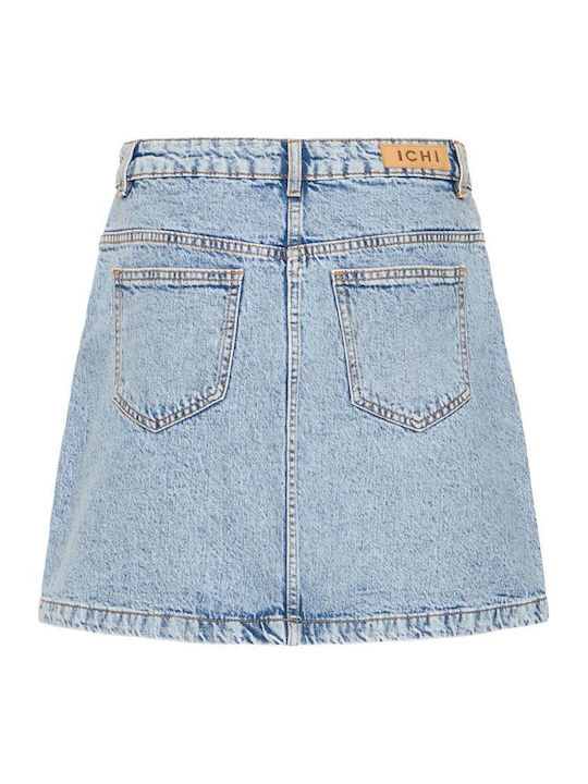 Denim Skirt Washed Light Blue