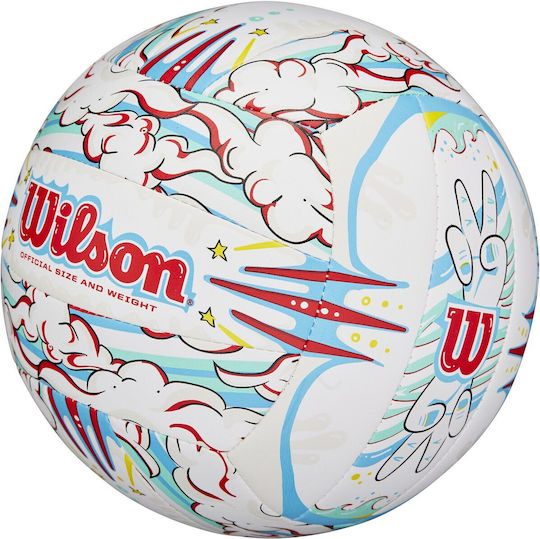 Beach Volley Ball Wilson Graffiti Peace White Blue Wv4008302xbof