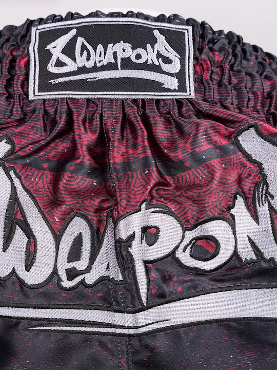 Muay Thai Boxershorts 8 Weapons Hanuman Schwarz Rot